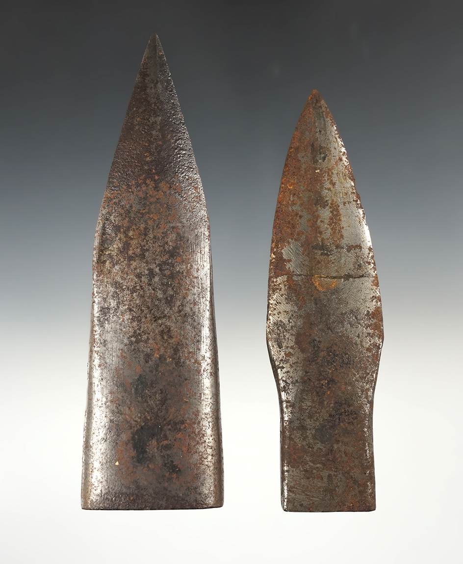 Pair of nice Hand-Forged Tobacco Spears. The largest is 6 5/8".