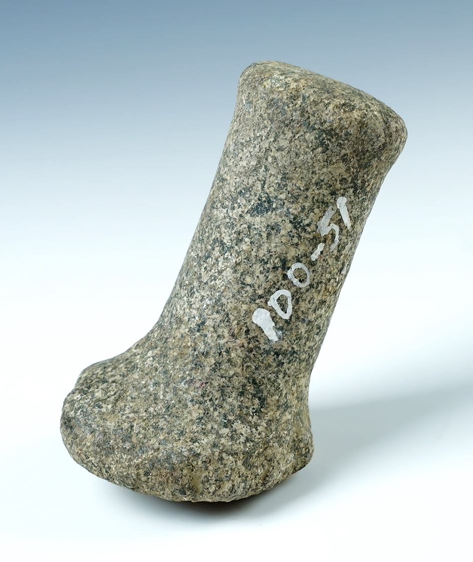 Nicely styled 5 1/8" Hardstone Knobbed Pestle found in Ohio.