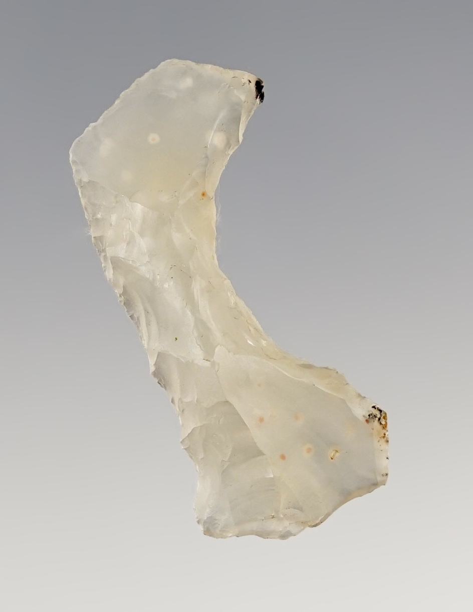 Nice 1 7/16" Agate Spoke Shave found in Montana. 