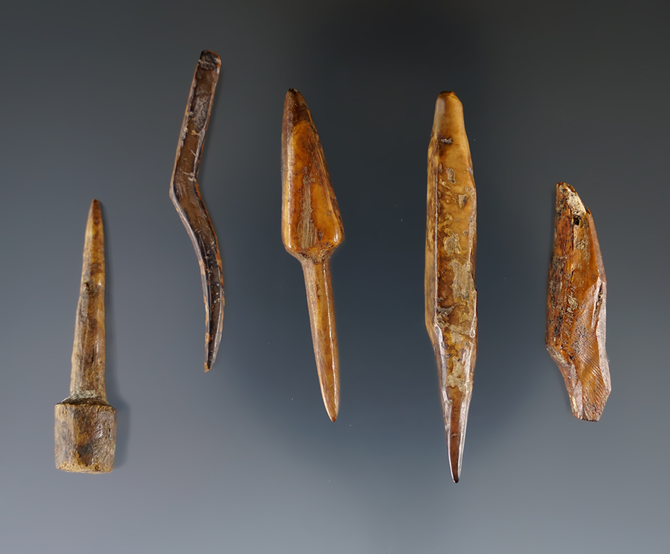 Set of nice assorted Inuit Ivory pieces found in Alaska. The largest is 2 5/16".