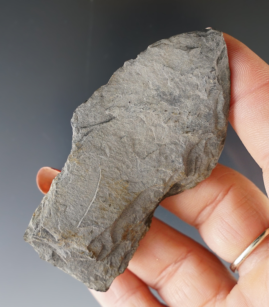 2 15/16" Inuit slate spear point recovered in Alaska.