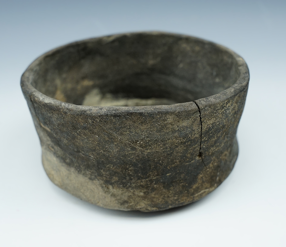 4 5/16" Pottery Bowl found in New Mexico. Several cracks around the rim and sides.