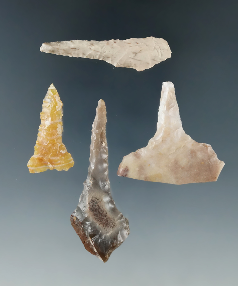 Set of four drills found near Quilomene bar, Columbia River. Largest is 2 1/16".