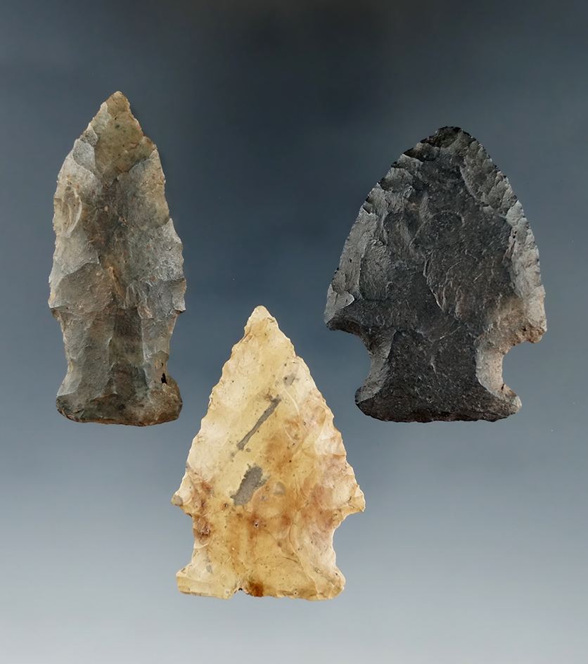 Set of three assorted knives found in northern Florida, largest is 2".