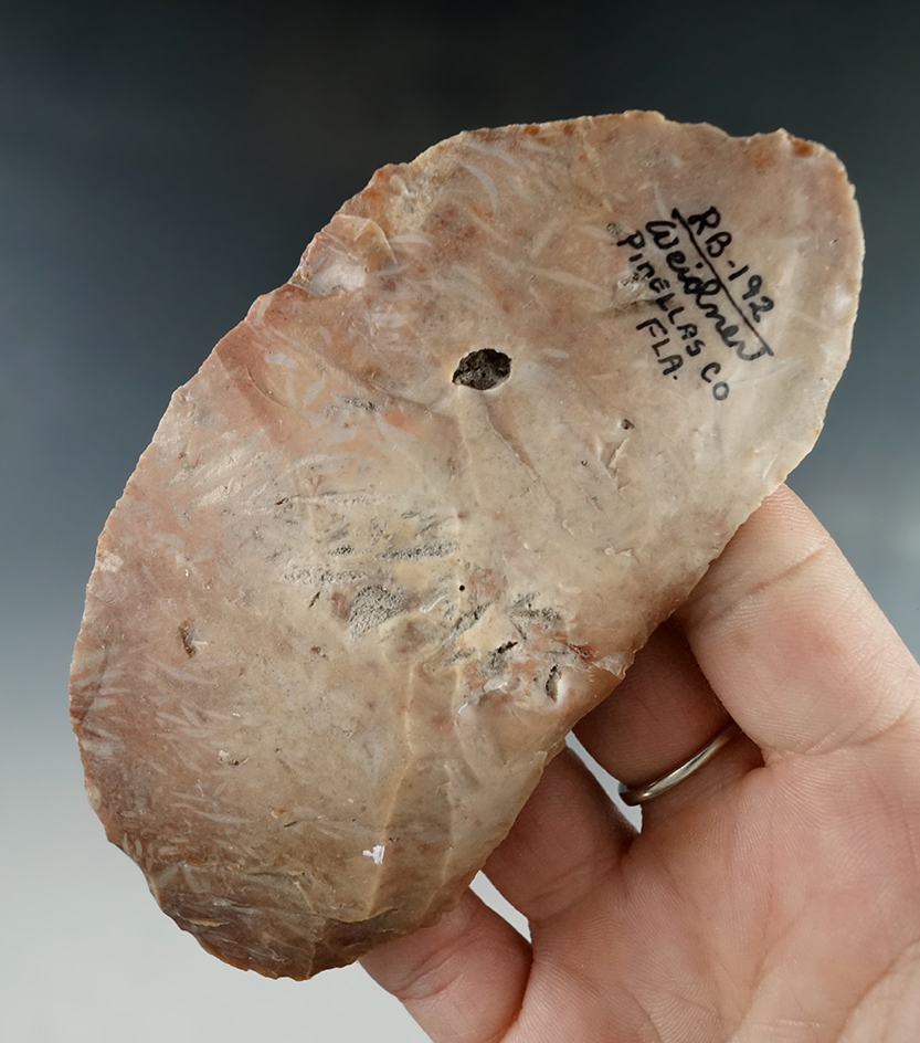 4 1/2" Flint blade found in Pinellas Co., Florida.