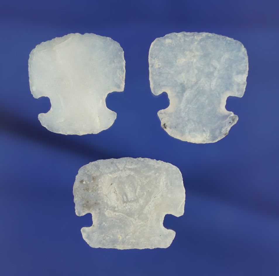 Set of three beautifully made Sidenotch Scrapers found in New Mexico.