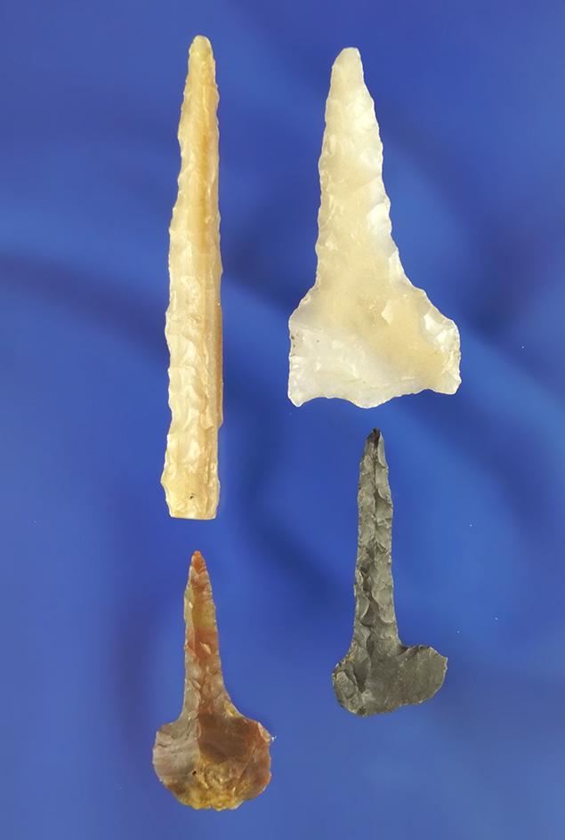 Set of four very nice Drills found near the Columbia River, largest is 2 3/16".