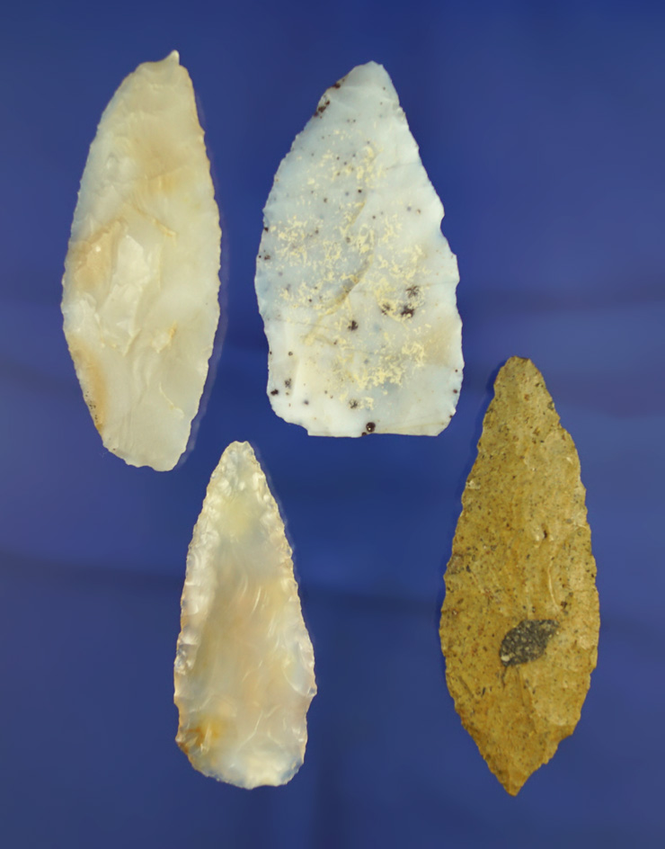 Set of four assorted Knives found in New Mexico, largest is 2 7/8".