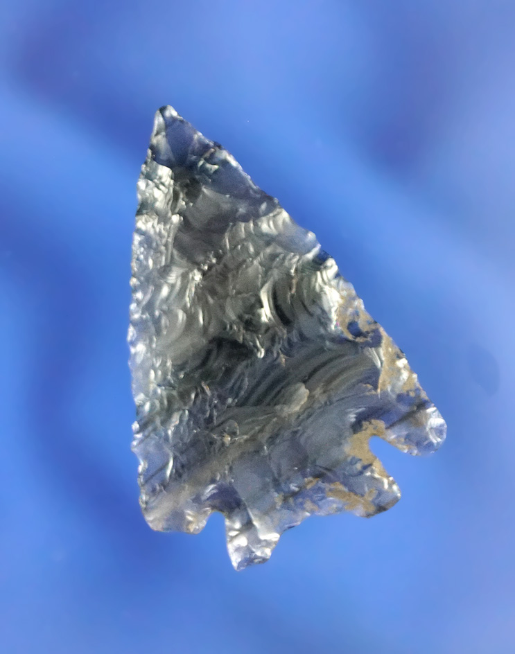 1 7/16" beautiful obsidian Pinto Basin that is highly translucent with excellent banding - Nevada.