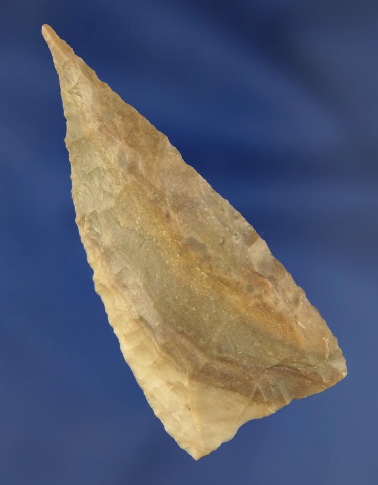 Unique! 2 5/8" Triangular Knife that is steeply beveled with a needle tip found in Texas.