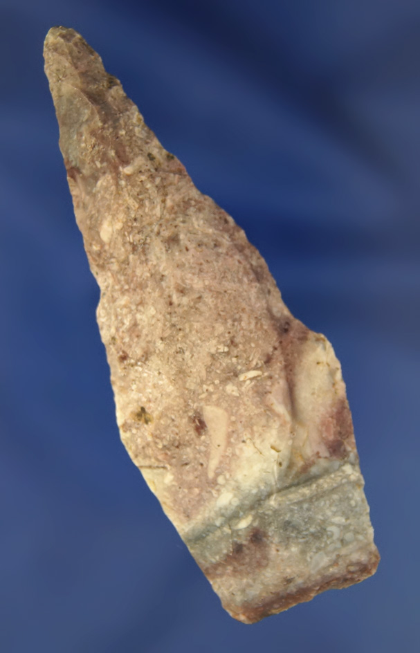 Colorful 3 5/16" Burroughs Point found in Pettis Co.,  Missouri.