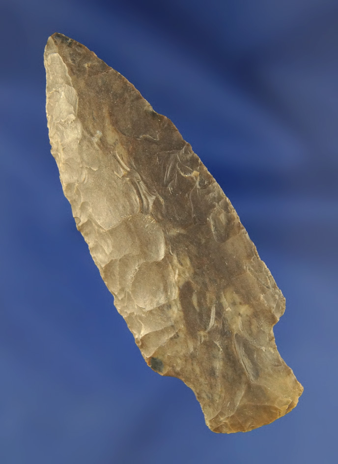 3" nicely flaked Stemmed Arrowhead found the Kentucky.