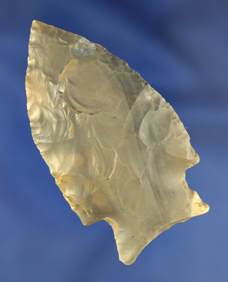 2 3/4" Cornernotch with a fractured base made from Hornstone found in Davies Co.,  Kentucky.