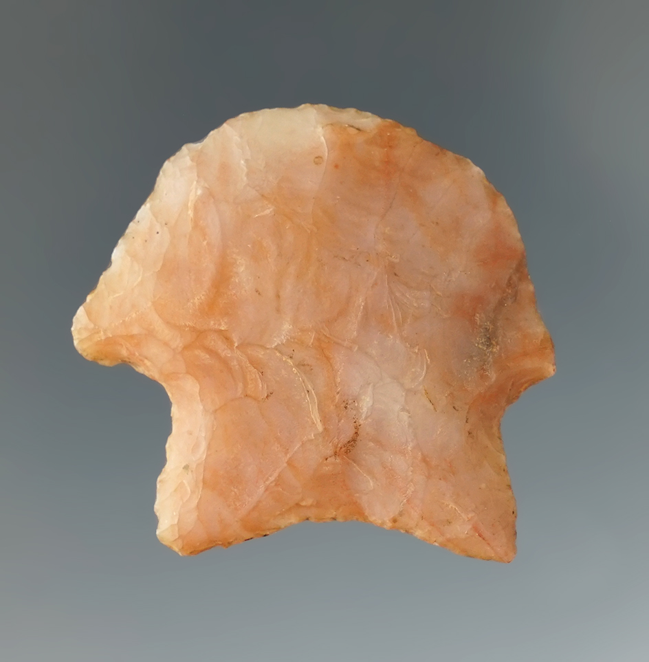 1 5/16" Blunt made from beautiful semi translucent pink and cream Novaculite found in Arkansas.