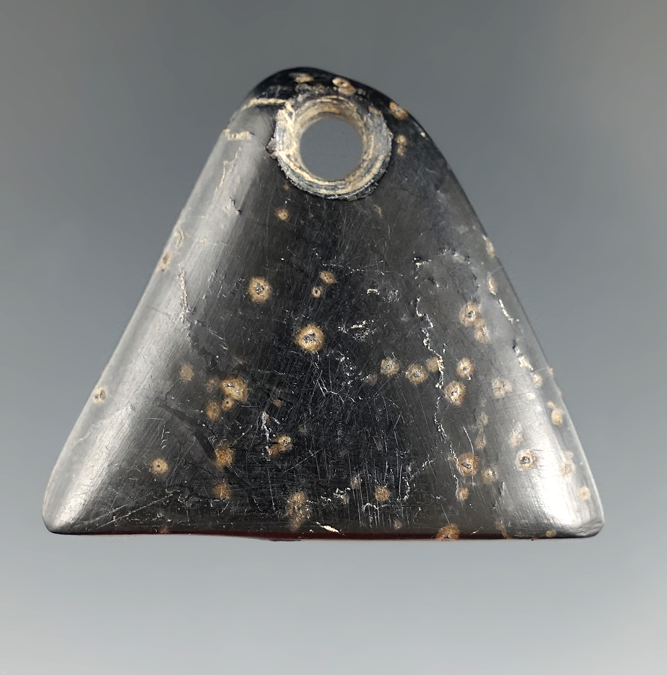 1 5/16" Steatite Pendant found by Doc Stewart near the Columbia River in the 1890's. Pictured.