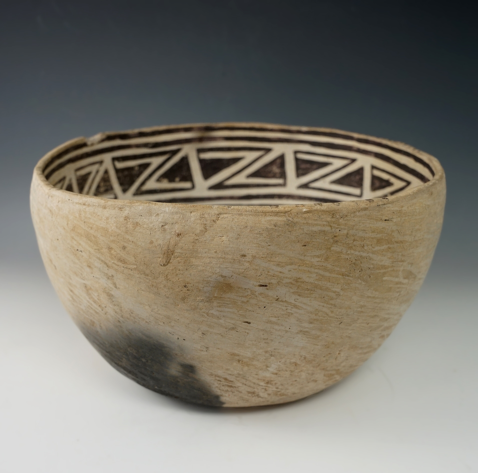 11" Wide by 5" tall Oval "Puerco" Southwestern Bowl with black on white checkerboard design.