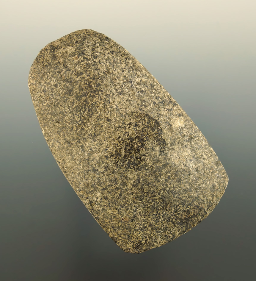 2 15/16" miniature Hardstone Adze found in Macomb Co.,  Michigan. Ex. Phil Wagle collection.
