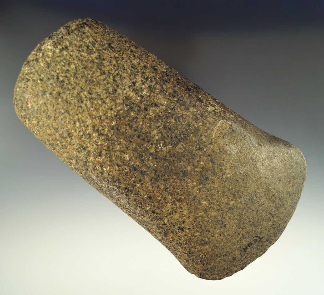 Very large 6 13/16" Flared Bit Celt found in Tennessee with restoration to one side of bit.