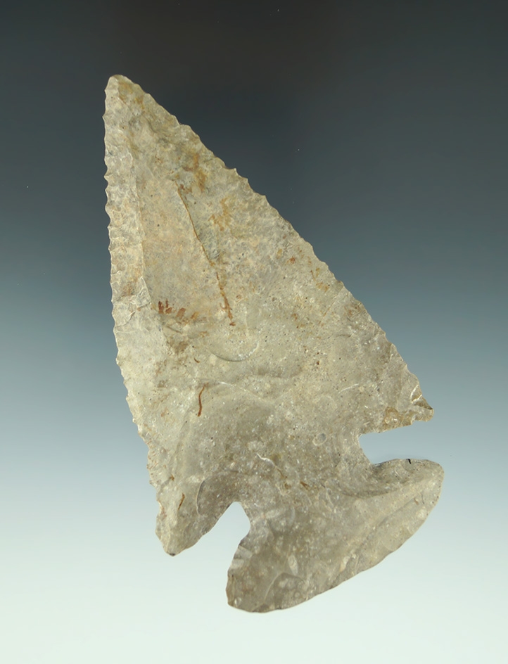 Large 4 3/16" Thebes - Bayport chert with restoration to upper half of Blade - Michigan.