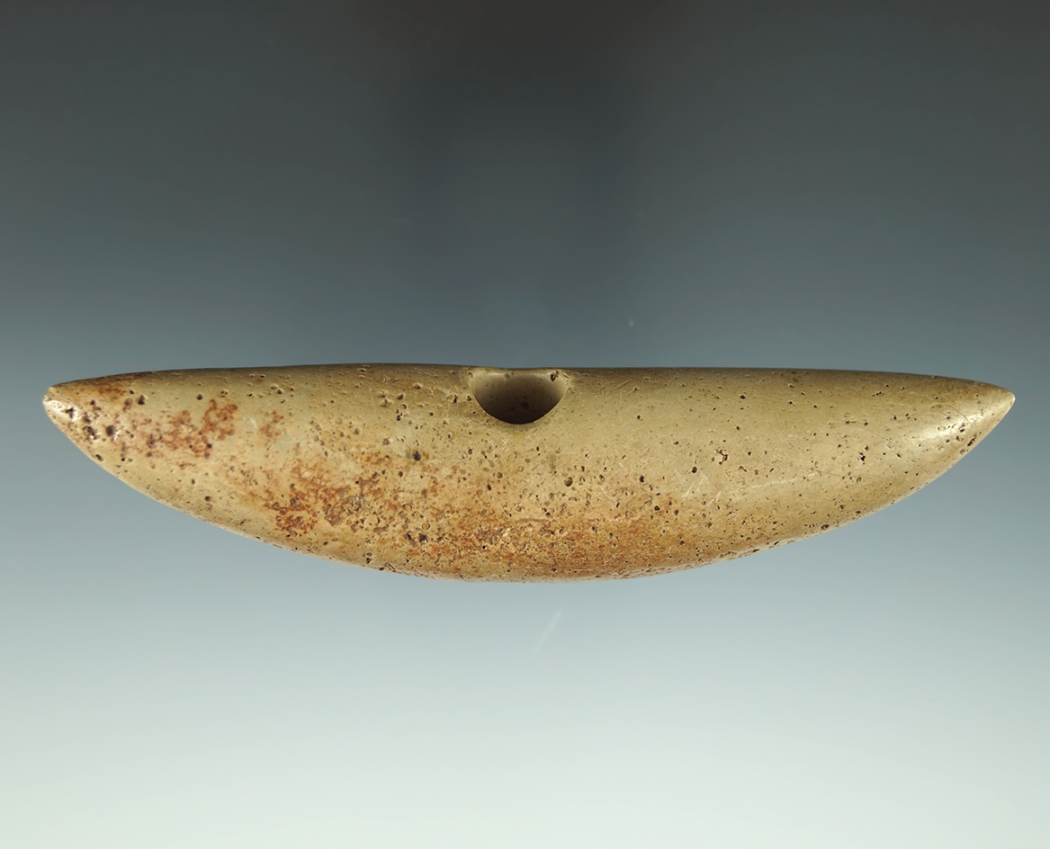 4 9/16" Bannerstone that is nicely styled from Pipestone found in Scioto Co.,  Ohio.