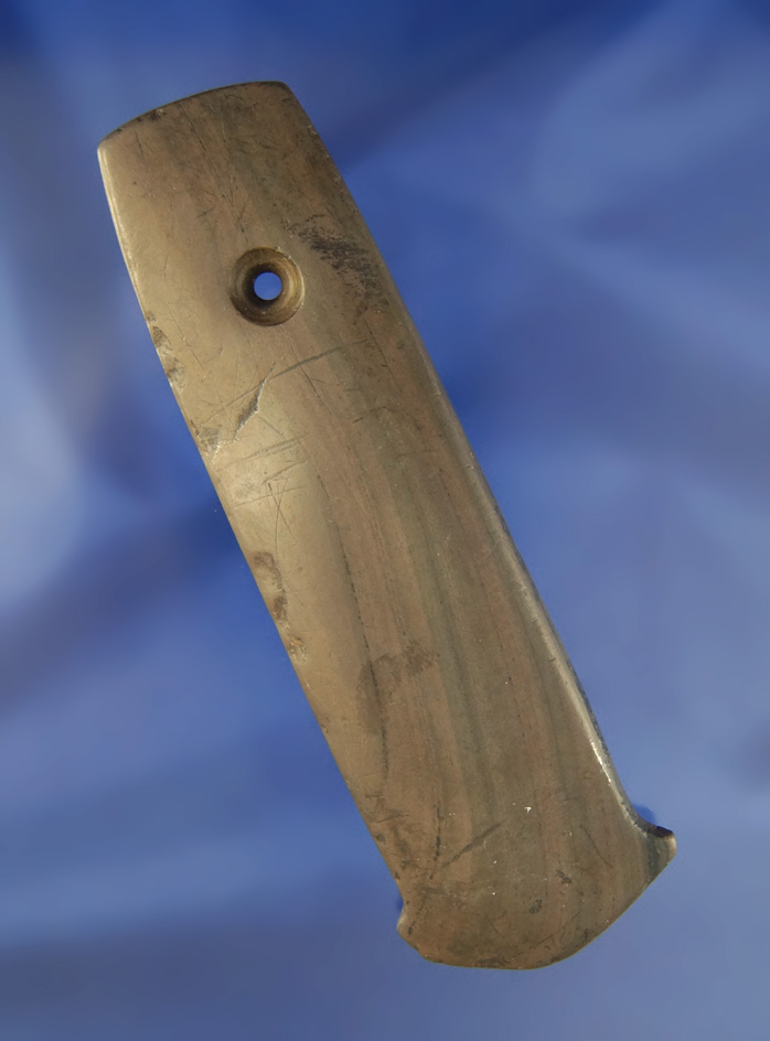 4 15/16" red banded slate Anchor Pendant found in Wood Co., Ohio. Ex. Don Jardine, Jim Hovan