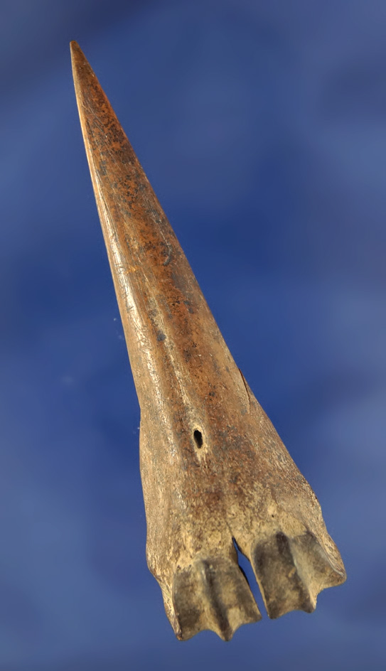 Heavily patinated 3 5/8" Knuckle Awl with a nice sharp tip found in Illinois.
