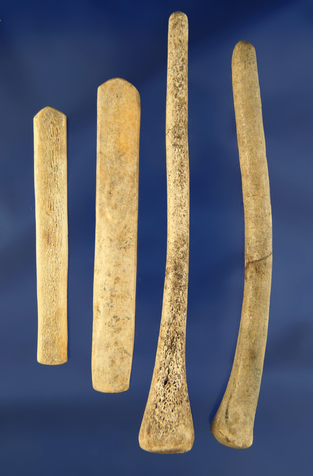 Set of three bone Knapping Tools, largest is 5 1/2".