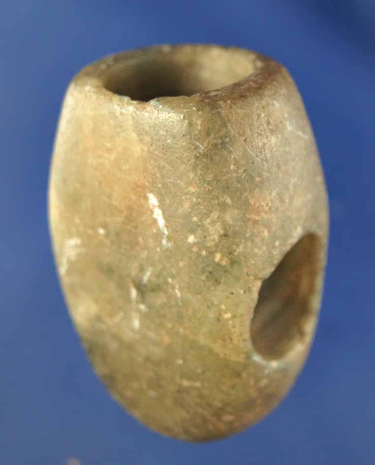 Nicely styled and well patinated 1 13/16" Chlorite Pipe that is semi-translucent found in Scioto Co.