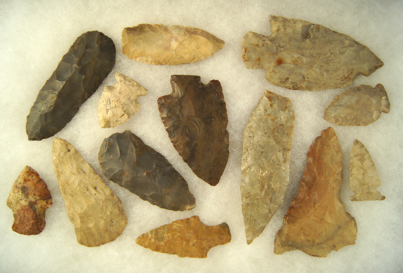 Nice set of 13 assorted Midwestern Artifacts, largest is 3 7/8". Ex. Cowan Hood.