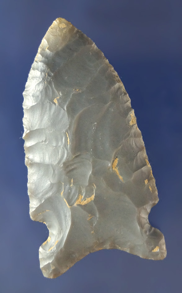 Excellent flaking on this 2 5/16" Sidenotch found in Davies Co., Kentucky.