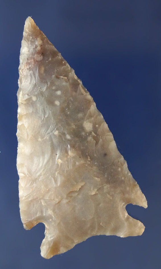 Well flaked in nicely styled 2 3/8" Fairland point made from attractive semi translucent material- T