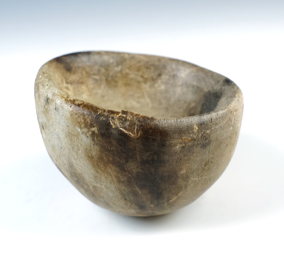 Well styled and highly polished 4" diameter Pre-Columbian stone medicine bowl - Mesoamerica.