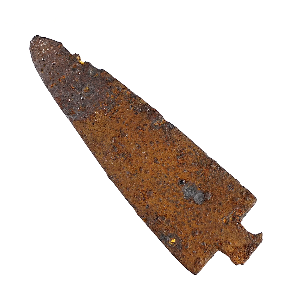 2 3/4" Historic Metal Arrowhead in good condition. Found in New York. Ex. David Dennis.