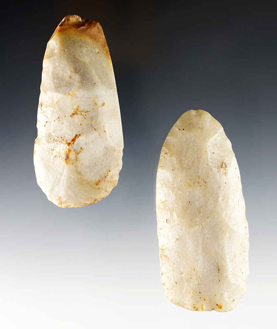 Pair of ancient tools including a Flint Celt and a Flint Adze found in Union Co., Illinois.