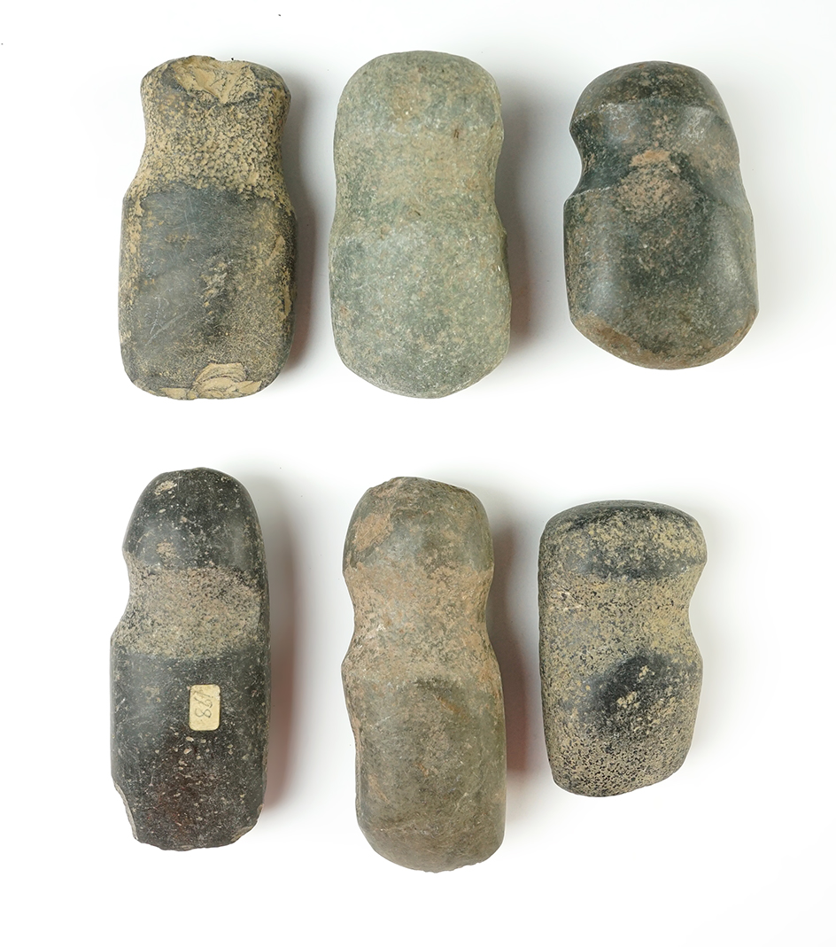 Set of 6 Arizona/New Mexico Hardstone Axes. The largest is 4 1/16".