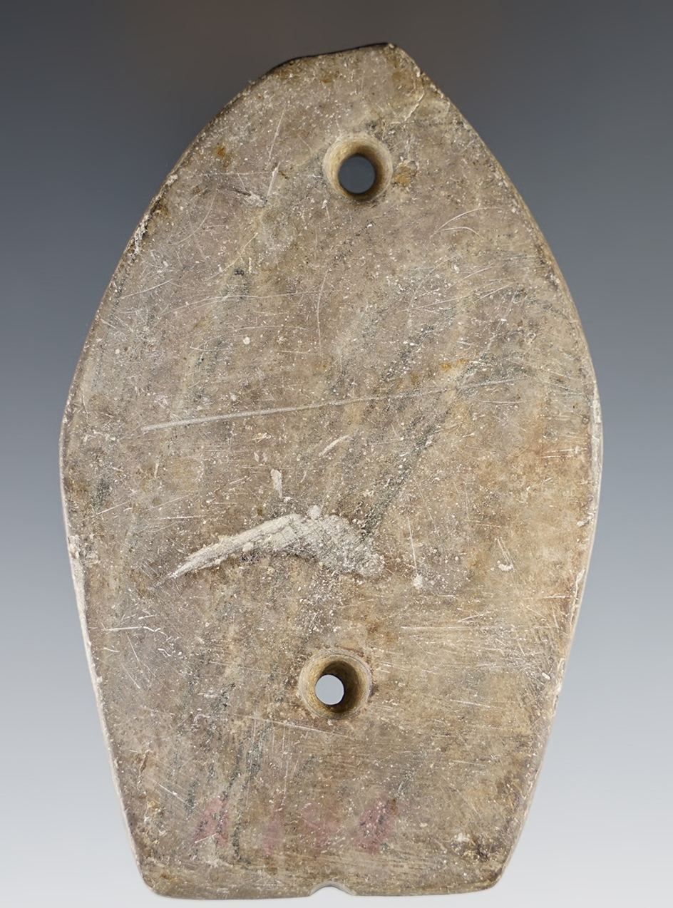 4" Ohio Gorget that was anciently salvaged from a larger piece. 