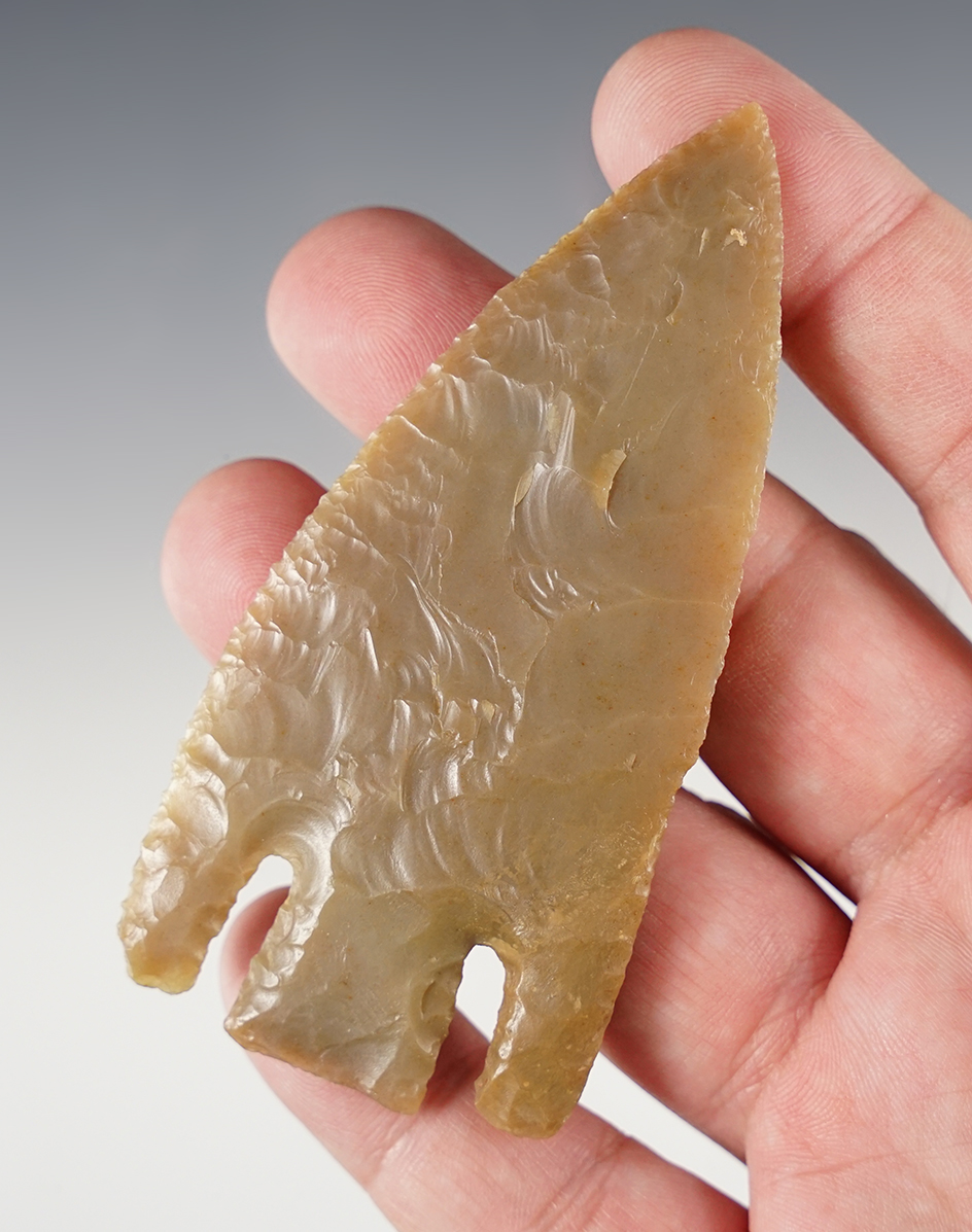 Superb flaking on this 3 9/16" Andice - Texas. Restored. Comes with a Rogers COA.