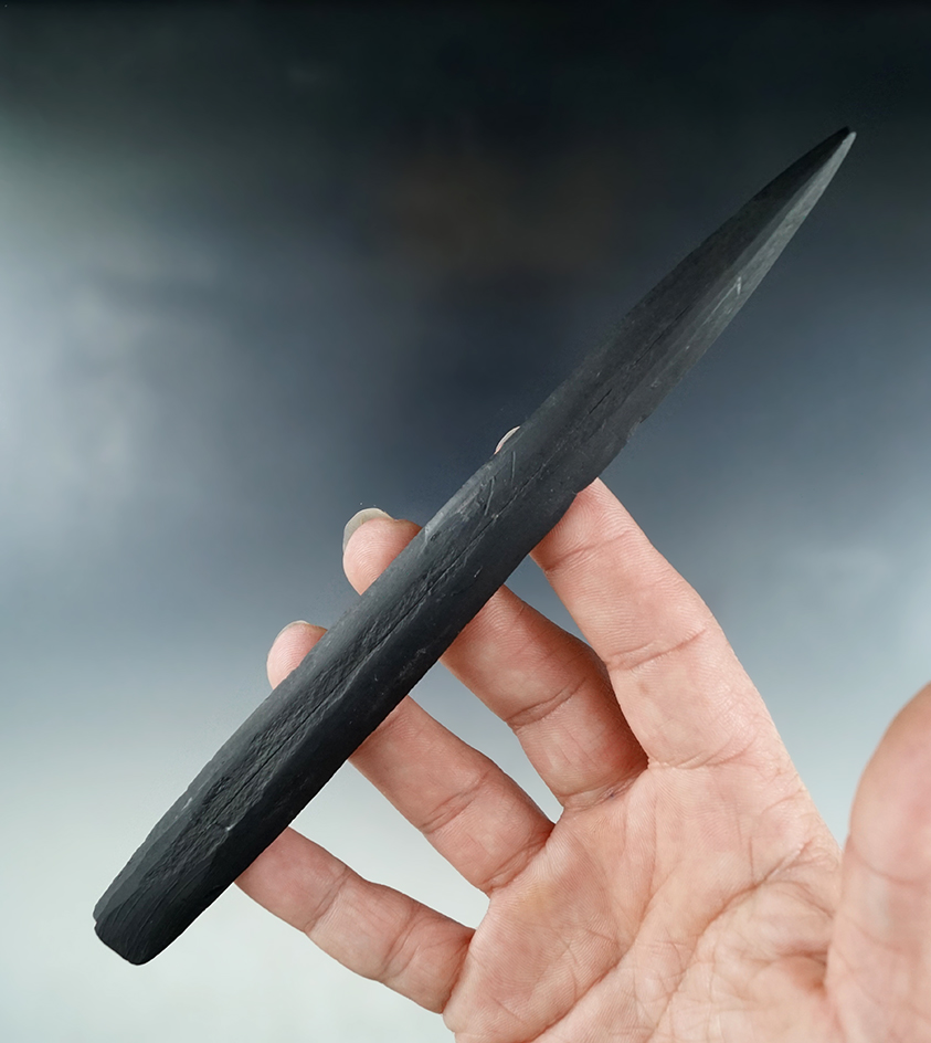 Exceptional! 6 13/16" beautifully made Slate Spear from Alaska.