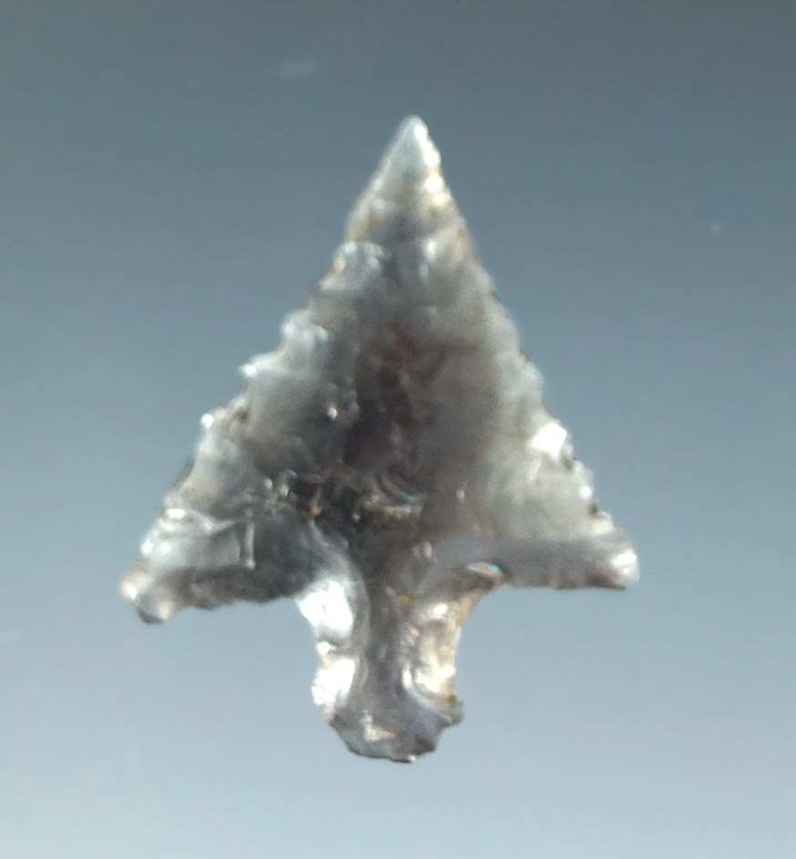 7/8" Stemmed Arrowhead that is beautifully made from quality translucent obsidian. California.