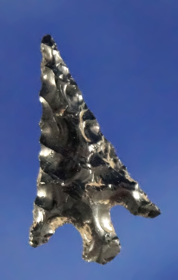 3/4" delicately made Obsidian Columbia Plateau found near the Dalles, on the mid Columbia