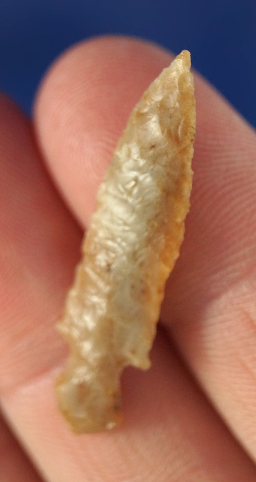 1 1/4" high-grade Klickitat Dagger with excellent flaking on both sides - Columbia River