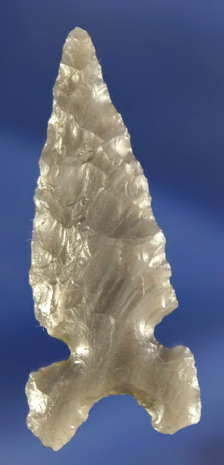 1 11/16" Northern Sidenotch - beautiful banded grey semi translucent Obsidian - Oregon.