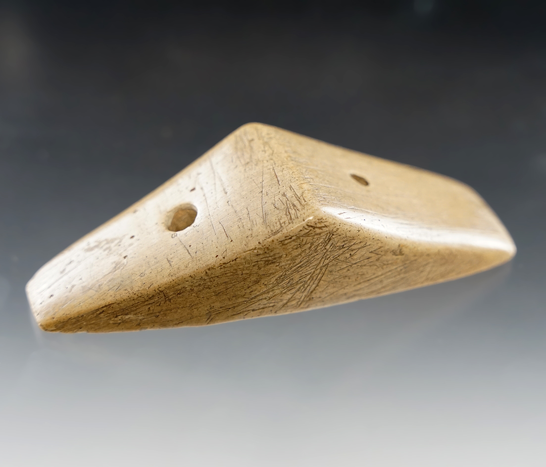 3 3/8" Pipestone Humped Boatstone. Medina Co., Ohio. Ex. Draeger collection.