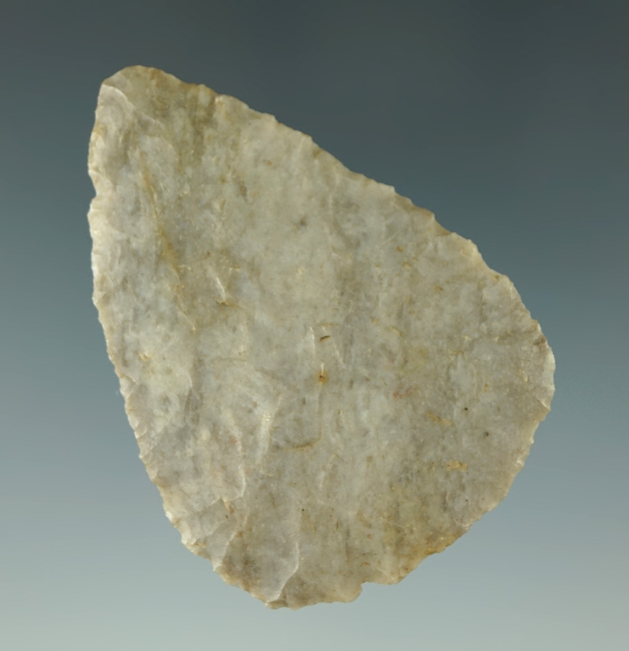 Excellent flaking on this 2 3/16" Flint Blade found in Michigan. Ex. Phil Wagle collection.