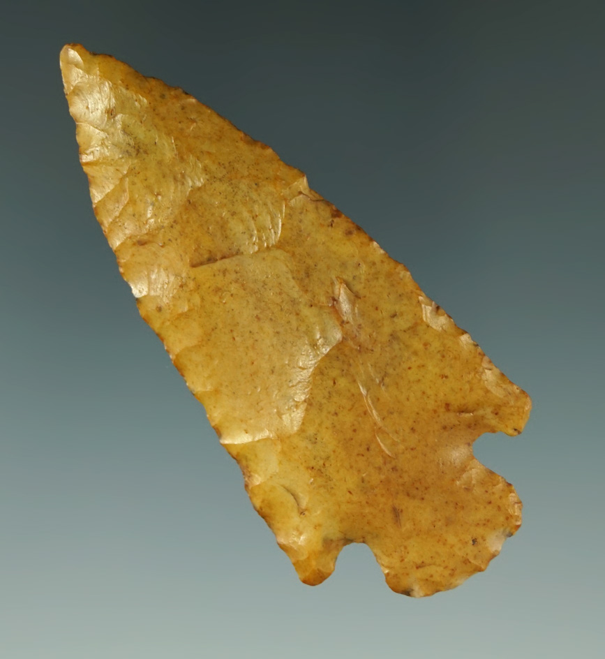 Beautiful River patina on this 2 3/4" Cornernotch point found in Alabama.