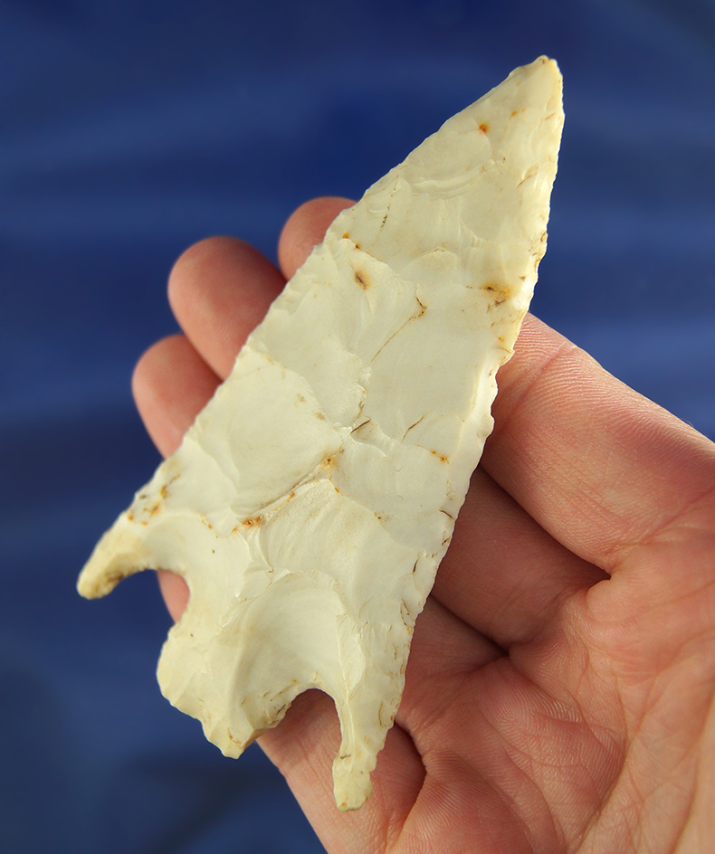 3 9/16" heavily patinated Mehlville Knife found in Jersey Co., Illinois. Nice mineral deposits