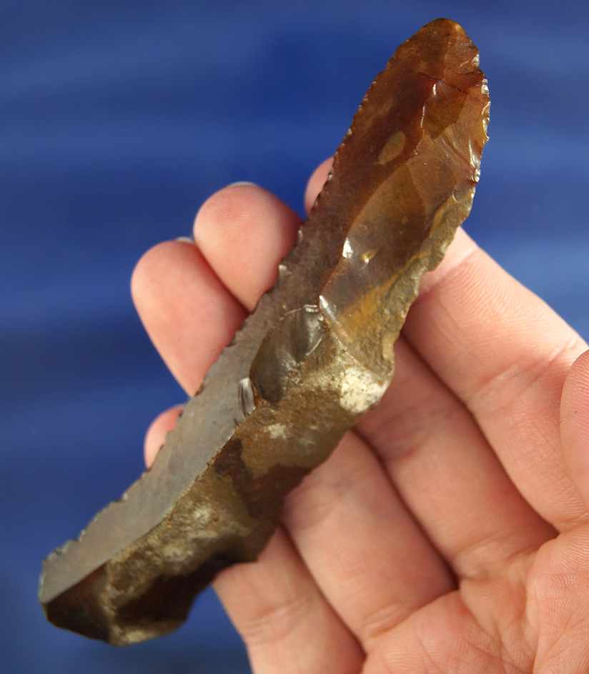 Beautiful patina! 4 1/16" Paleo Uniface flaked Knife found in Florida.