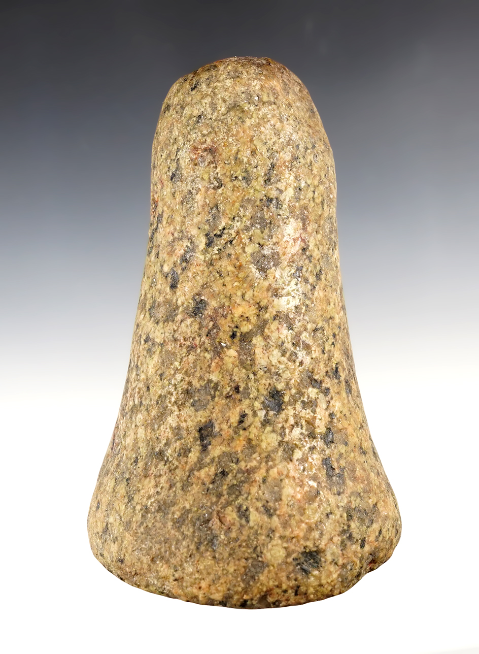 5 3/8" tall Hardstone Pestle with a nutting divot on the bottom. 