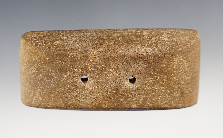 Fine 3 5/8" Adena Semi-Keeled Gorget made from patinated Sandstone - Midwestern U.S.