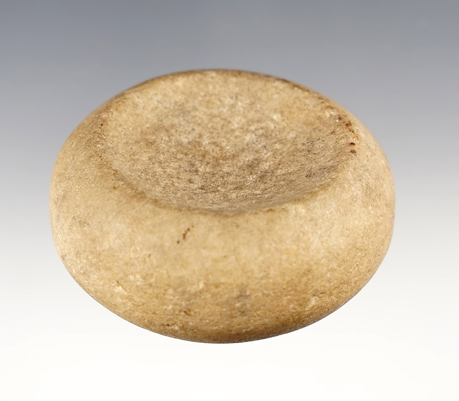2 1/4" Discoidal made from tan Quartz. Found in Scott Co., Illinois. 